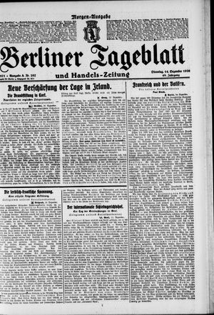 Berliner Tageblatt und Handels-Zeitung vom 14.12.1920