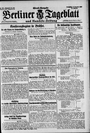 Berliner Tageblatt und Handels-Zeitung vom 16.12.1920