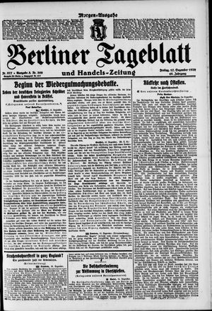 Berliner Tageblatt und Handels-Zeitung vom 17.12.1920
