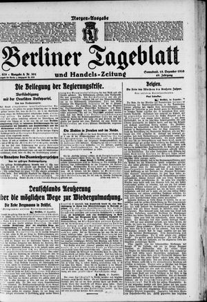 Berliner Tageblatt und Handels-Zeitung vom 18.12.1920