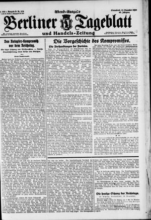 Berliner Tageblatt und Handels-Zeitung vom 18.12.1920