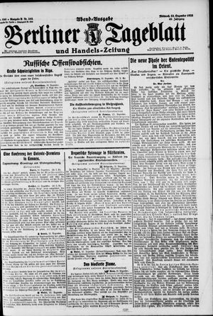 Berliner Tageblatt und Handels-Zeitung vom 22.12.1920