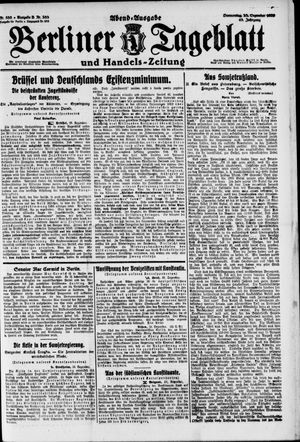 Berliner Tageblatt und Handels-Zeitung vom 23.12.1920