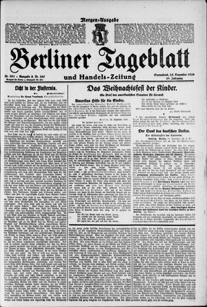 Berliner Tageblatt und Handels-Zeitung vom 25.12.1920