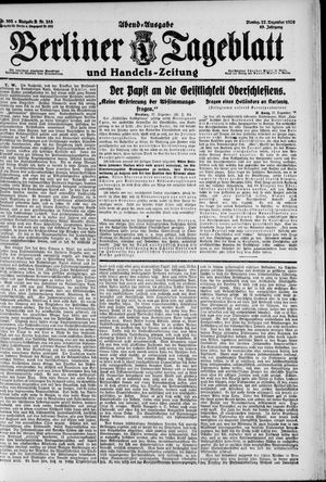 Berliner Tageblatt und Handels-Zeitung vom 27.12.1920
