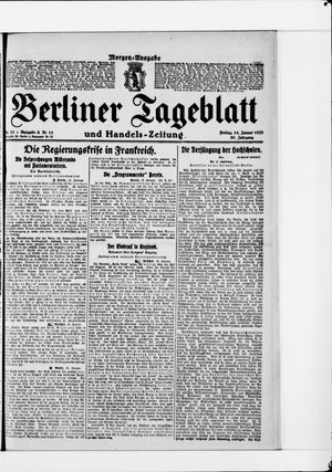 Berliner Tageblatt und Handels-Zeitung vom 14.01.1921