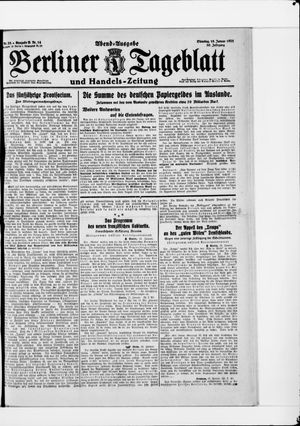Berliner Tageblatt und Handels-Zeitung vom 18.01.1921