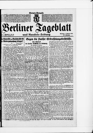 Berliner Tageblatt und Handels-Zeitung on Feb 1, 1921