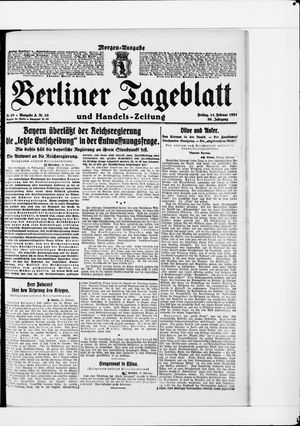 Berliner Tageblatt und Handels-Zeitung vom 11.02.1921