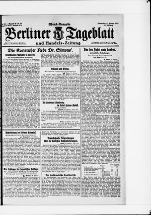 Berliner Tageblatt und Handels-Zeitung vom 17.02.1921