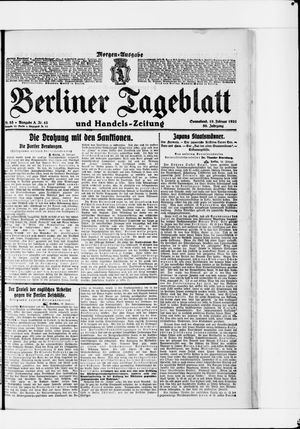 Berliner Tageblatt und Handels-Zeitung vom 19.02.1921