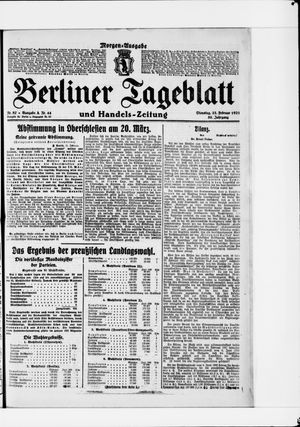 Berliner Tageblatt und Handels-Zeitung vom 22.02.1921