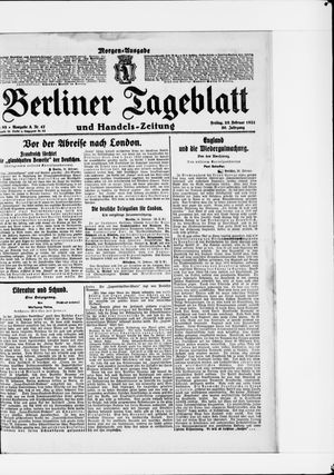 Berliner Tageblatt und Handels-Zeitung vom 25.02.1921
