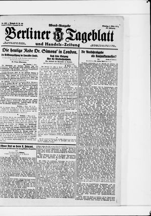 Berliner Tageblatt und Handels-Zeitung vom 01.03.1921