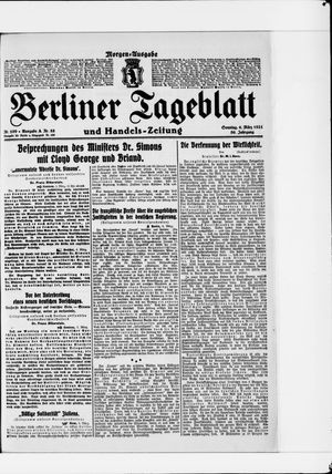 Berliner Tageblatt und Handels-Zeitung on Mar 6, 1921