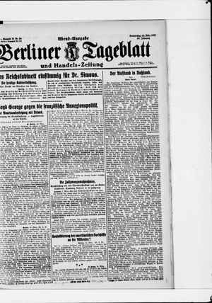 Berliner Tageblatt und Handels-Zeitung vom 10.03.1921