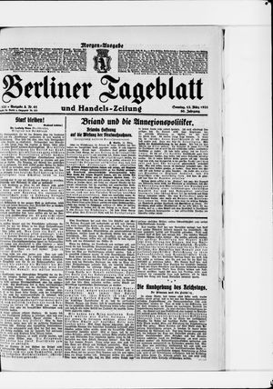 Berliner Tageblatt und Handels-Zeitung on Mar 13, 1921