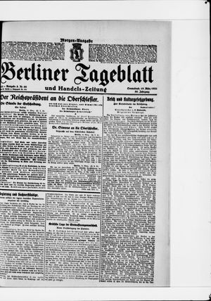 Berliner Tageblatt und Handels-Zeitung on Mar 19, 1921