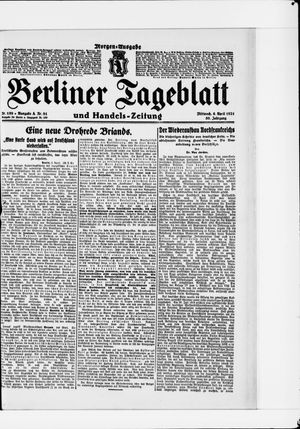 Berliner Tageblatt und Handels-Zeitung on Apr 6, 1921