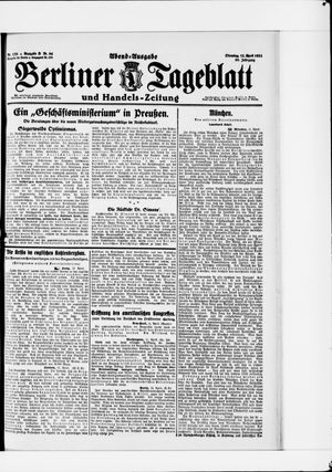 Berliner Tageblatt und Handels-Zeitung vom 12.04.1921