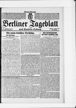Berliner Tageblatt und Handels-Zeitung vom 13.04.1921