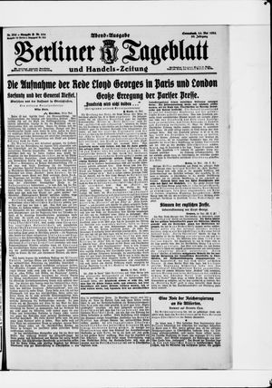 Berliner Tageblatt und Handels-Zeitung on May 14, 1921