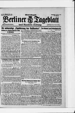 Berliner Tageblatt und Handels-Zeitung on May 19, 1921