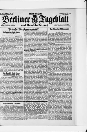 Berliner Tageblatt und Handels-Zeitung vom 21.05.1921