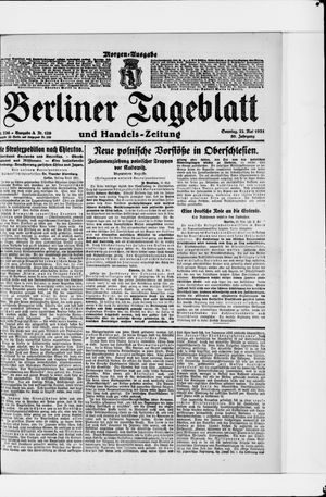 Berliner Tageblatt und Handels-Zeitung on May 22, 1921