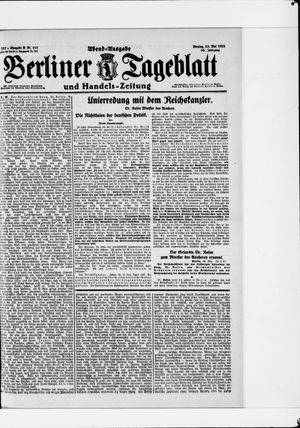 Berliner Tageblatt und Handels-Zeitung vom 23.05.1921