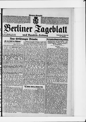 Berliner Tageblatt und Handels-Zeitung vom 26.05.1921