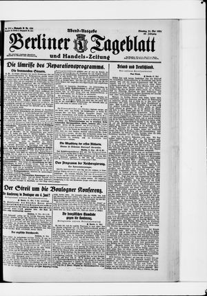 Berliner Tageblatt und Handels-Zeitung on May 31, 1921