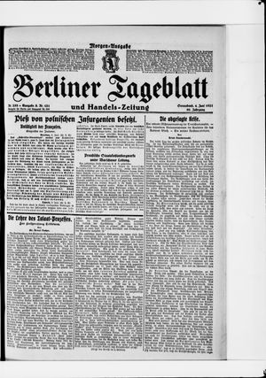 Berliner Tageblatt und Handels-Zeitung on Jun 4, 1921