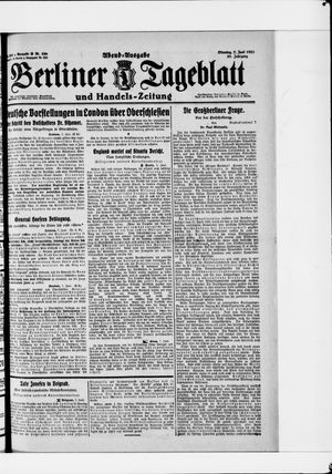 Berliner Tageblatt und Handels-Zeitung on Jun 7, 1921