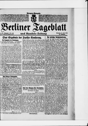 Berliner Tageblatt und Handels-Zeitung vom 21.06.1921