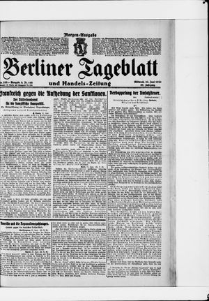 Berliner Tageblatt und Handels-Zeitung vom 22.06.1921