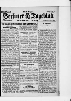 Berliner Tageblatt und Handels-Zeitung vom 22.06.1921