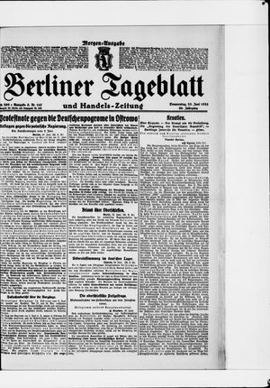 Berliner Tageblatt und Handels-Zeitung vom 23.06.1921
