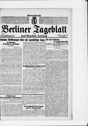 Berliner Tageblatt und Handels-Zeitung vom 24.06.1921