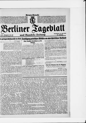 Berliner Tageblatt und Handels-Zeitung vom 25.06.1921