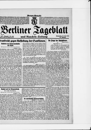 Berliner Tageblatt und Handels-Zeitung vom 30.06.1921