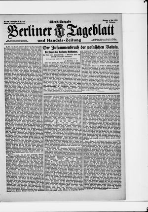 Berliner Tageblatt und Handels-Zeitung on Jul 4, 1921