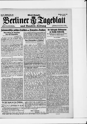 Berliner Tageblatt und Handels-Zeitung vom 05.07.1921