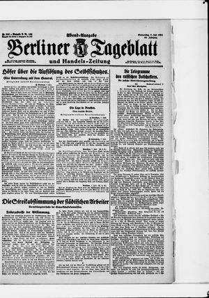 Berliner Tageblatt und Handels-Zeitung vom 07.07.1921