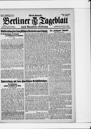 Berliner Tageblatt und Handels-Zeitung on Jul 8, 1921