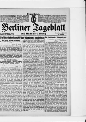 Berliner Tageblatt und Handels-Zeitung vom 09.07.1921