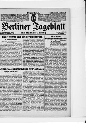 Berliner Tageblatt und Handels-Zeitung vom 12.07.1921