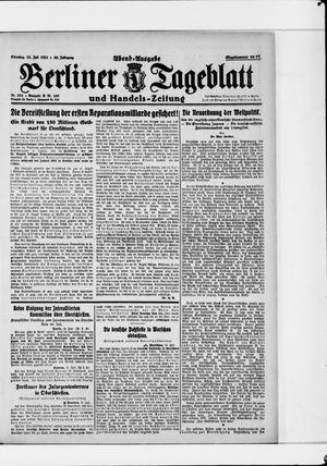Berliner Tageblatt und Handels-Zeitung vom 12.07.1921
