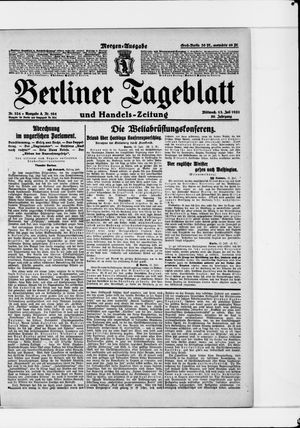 Berliner Tageblatt und Handels-Zeitung vom 13.07.1921