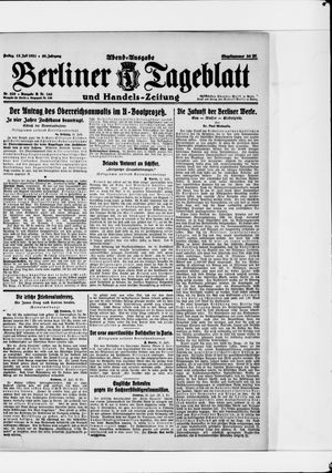 Berliner Tageblatt und Handels-Zeitung on Jul 15, 1921